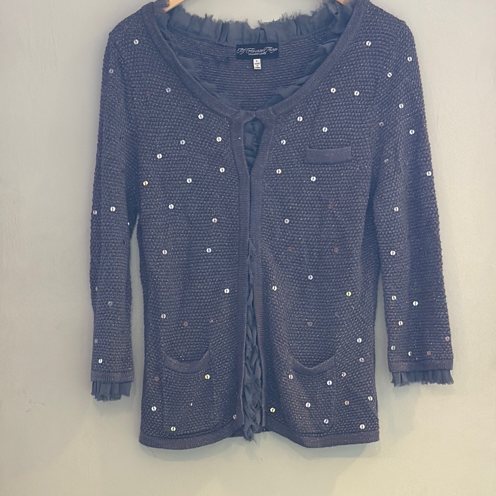 Women's Gray Sweater with Sequins